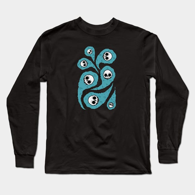 Blue Ghost Long Sleeve T-Shirt by hookk Hope